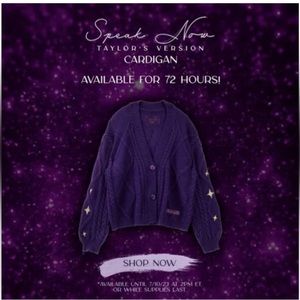 TAYLOR SWIFT SPEAK NOW CARDIGAN - MD/LG